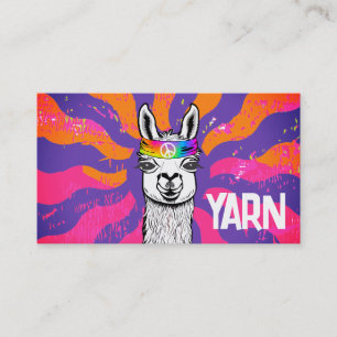 Carte De Visite Hippie llama tricot crochet fils filés à la main