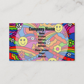 Carte De Visite Hippie Rainbow Motif
