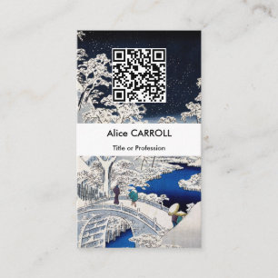 Carte De Visite Hiroshige - Pont de tambours à Meguro - Code QR