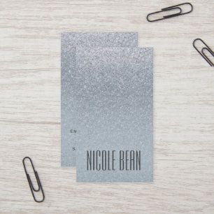 Carte De Visite Histoire de Fée Argent Paillettes Glam Glamour Chi