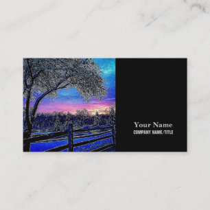 Carte De Visite hiver arbres impressionnisme soleil paysage