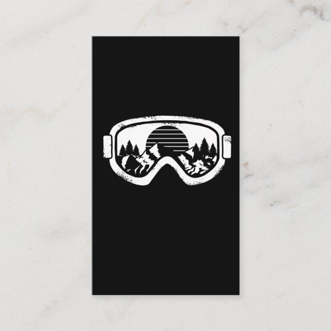 Carte De Visite Hiver Sport Ski Snowboard Snow Landscape Goggets (Devant)