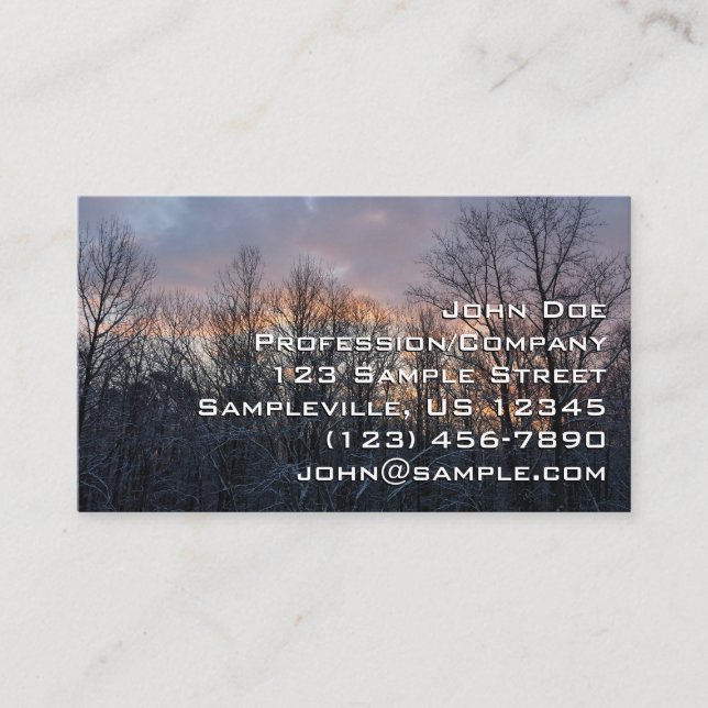 Carte De Visite Hiver Sunrise I Pastel Paysage naturel (Devant)