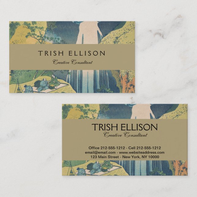 Carte De Visite Hokusai Amida Cascade Japon (Devant / Derrière)