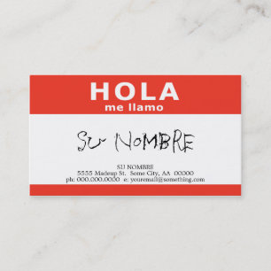 Carte De Visite hola je llamo