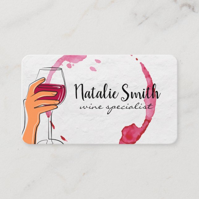 Carte De Visite Holding Glass of Wine | A Toast | Cheers (Devant)