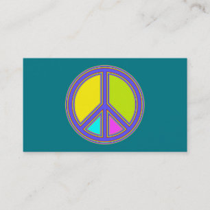 Carte De Visite holiES - signe de PAIX coloré + vos idées