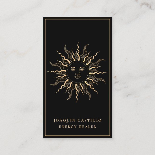 Carte De Visite Holistic Celestial Gold Black Elegant (Devant)