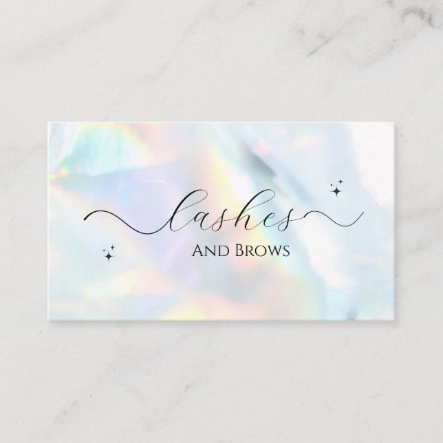 CARTE DE VISITE HOLOGRAPGHIC FOIL PASTEL COULEUR RÉTRO TENDANCE (Devant)