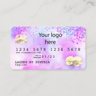 Carte De Visite Holograph Pastel unicorn Modern Credit Card LOGO