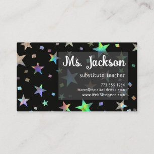 Carte De Visite Holograph Rainbow Stars Event Planner Professional