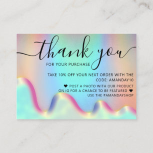 Carte De Visite Holograph Shop Merci Code remise Ombre