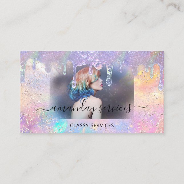 Carte De Visite Holographe Boutique Boutique Drives QR Logo Photo  (Devant)