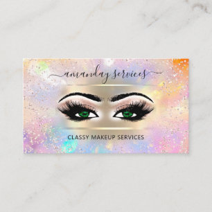 Carte De Visite Holographe Boutique en ligne Rose maquillage Artis