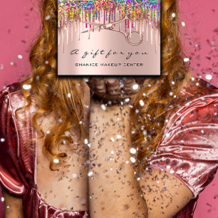 Carte De Visite Holographe de coiffeur de certificats-cadeaux Rain