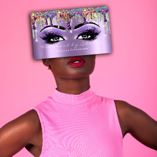 Carte De Visite Holographe de maquillage gris d'Eyelash
