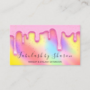 Carte De Visite Holographe de maquillage White Lashes Rainbow