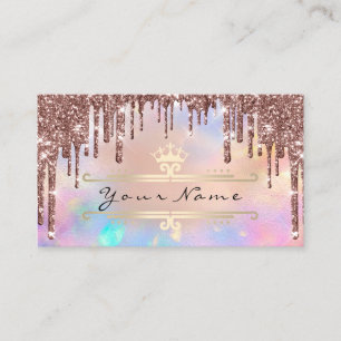 Carte De Visite Holographe Holographe Gold Crown de l'organisateur