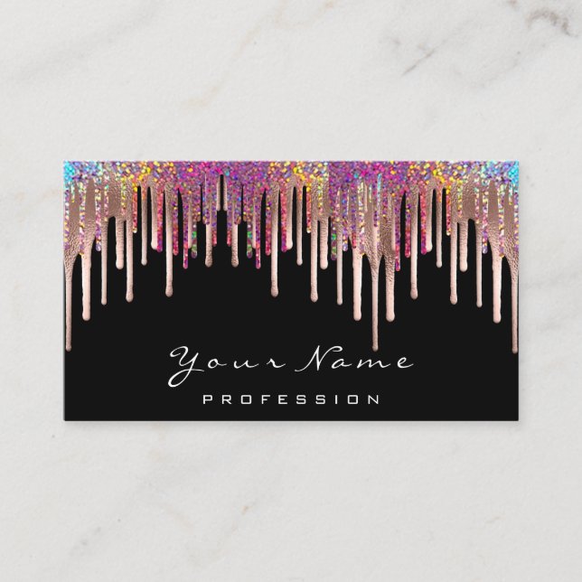 Carte De Visite Holographe Holographe pour Rose de maquillage de c (Devant)
