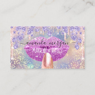 Carte De Visite Holographe Lips Parties scintillant Gold de maquil