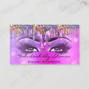 Carte De Visite Holographe maquillage Eyelash perches roses