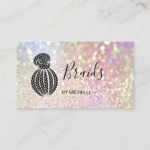 Carte De Visite Holographe moderne Bokeh Holographe cheveux Braide