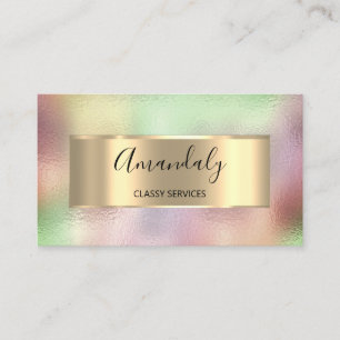 Carte De Visite Holographe professionnel encadré Smoky Rose Mint