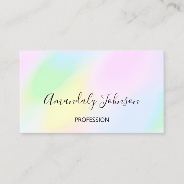 Carte De Visite Holographe professionnel maquillage Artiste rose (Devant)
