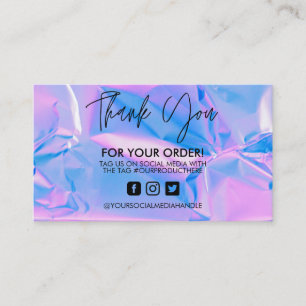 Carte de visite Holographic Merci Trendy Salon 