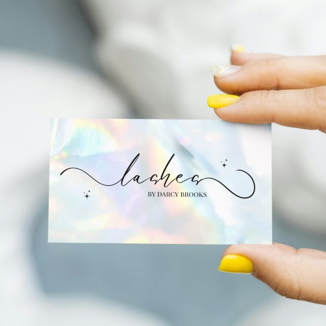Carte De Visite Holographie Lashes Esthétique Lash Tech (Créateur téléchargé)