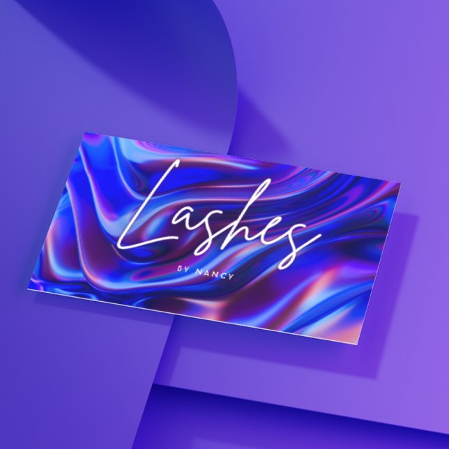 Carte De Visite Holographie Lashes Maquillage Artiste Salon de Bea (Créateur téléchargé)