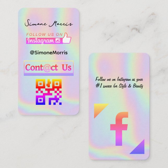 Carte de visite Holographique (Devant / Derrière)