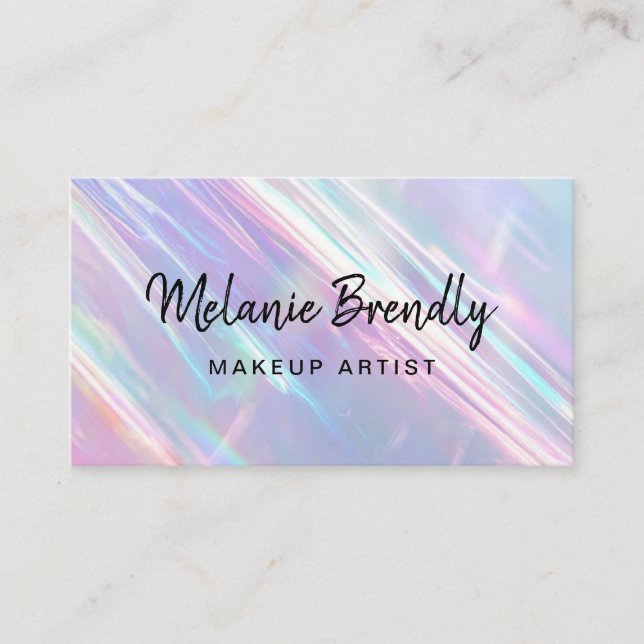 Carte de visite holographique branché de maquillag (Devant)