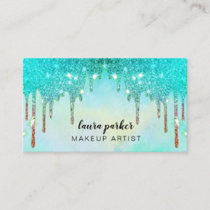 Carte De Visite Holographique Driving Turquoise Maquillage Hair St