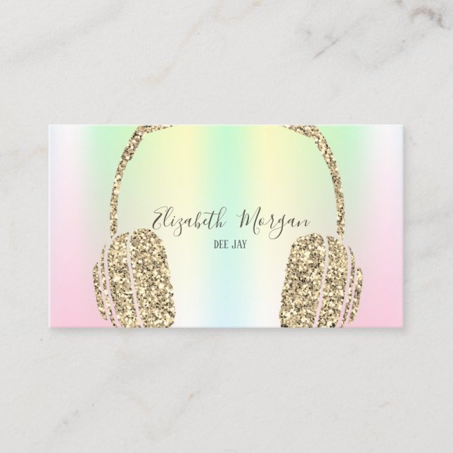 Carte De Visite Holographique Iridescente Gold Parties scintillant (Devant)