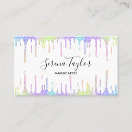 Carte De Visite Holographique licorne maquillage cils parties scin
