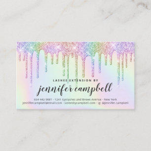 Carte De Visite Holographique licorne parties scintillant goutte g