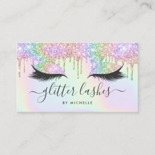 Carte De Visite Holographique licorne parties scintillant gouttes 