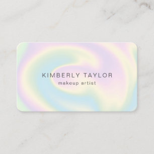 Carte De Visite holographique maquillage moderne girly unicorn iri