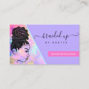 Carte De Visite Holographique moderne Braider Stylist