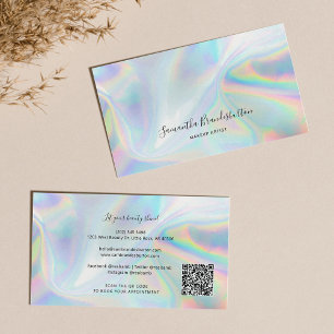 Carte De Visite Holographique moderne QR Code Beautician