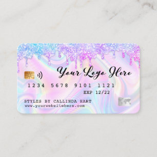 Carte De Visite Holographique Parties scintillant Drip VIP Loyauté