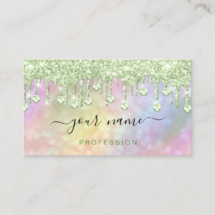 Carte De Visite Holographique Parties scintillant rose gouttes Art