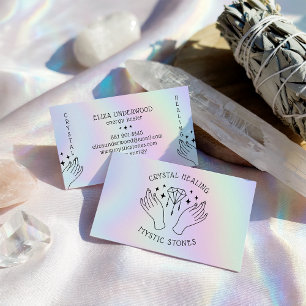 Carte De Visite Holographique spirituel guérisseur de cristal main