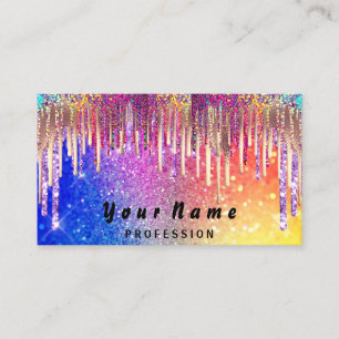 Carte De Visite Holos de maquillage des clous arc-en-ciel chaud
