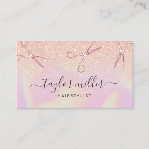 Carte De Visite Holostyliste rose en cuivre moderne