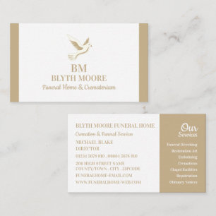 Carte De Visite Holy Dove, Funeral Home, Directeurs