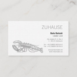 Carte De Visite Homard noir et blanc