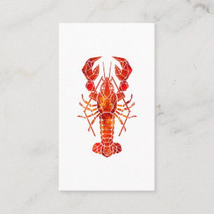 Carte De Visite Homard polygonal rouge