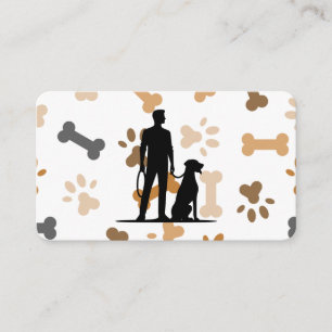 Carte De Visite Homme avec Chien   Pattes et Os